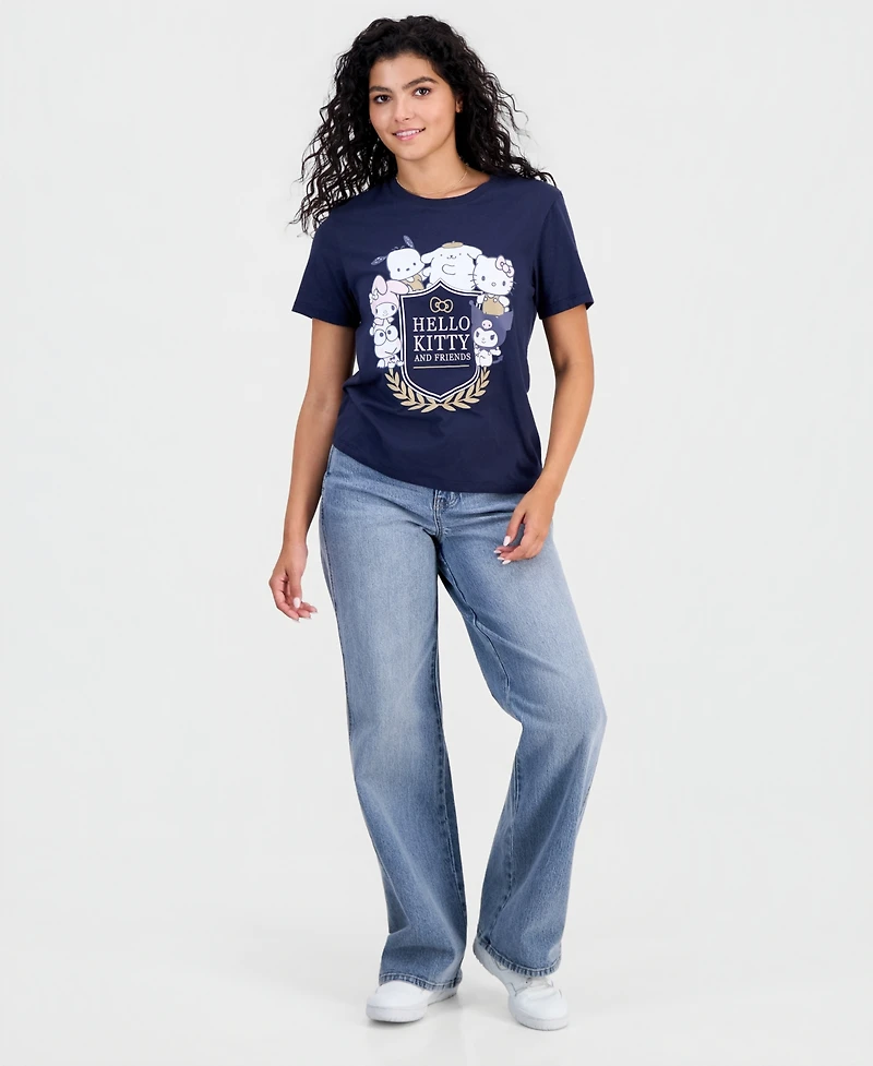Love Tribe Juniors' Hello Kitty and Friends Crewneck Tee