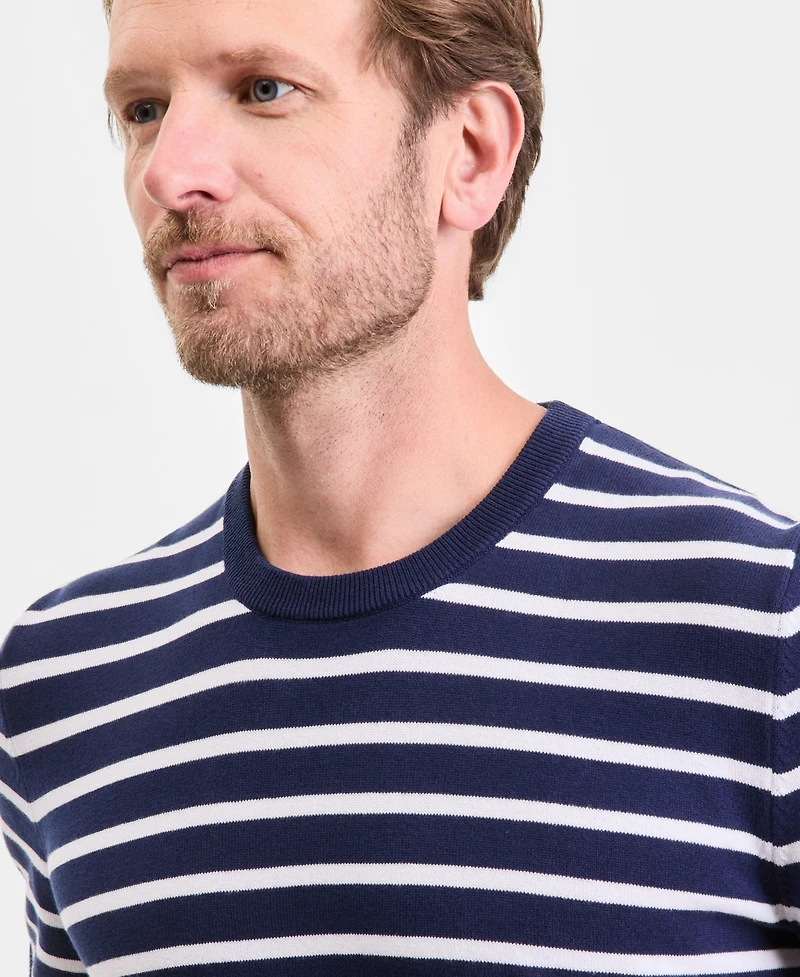 Club Room Men's Short-Sleeve Bengal Striped Cotton Sweater T-Shirt, Exclusively at Macy's