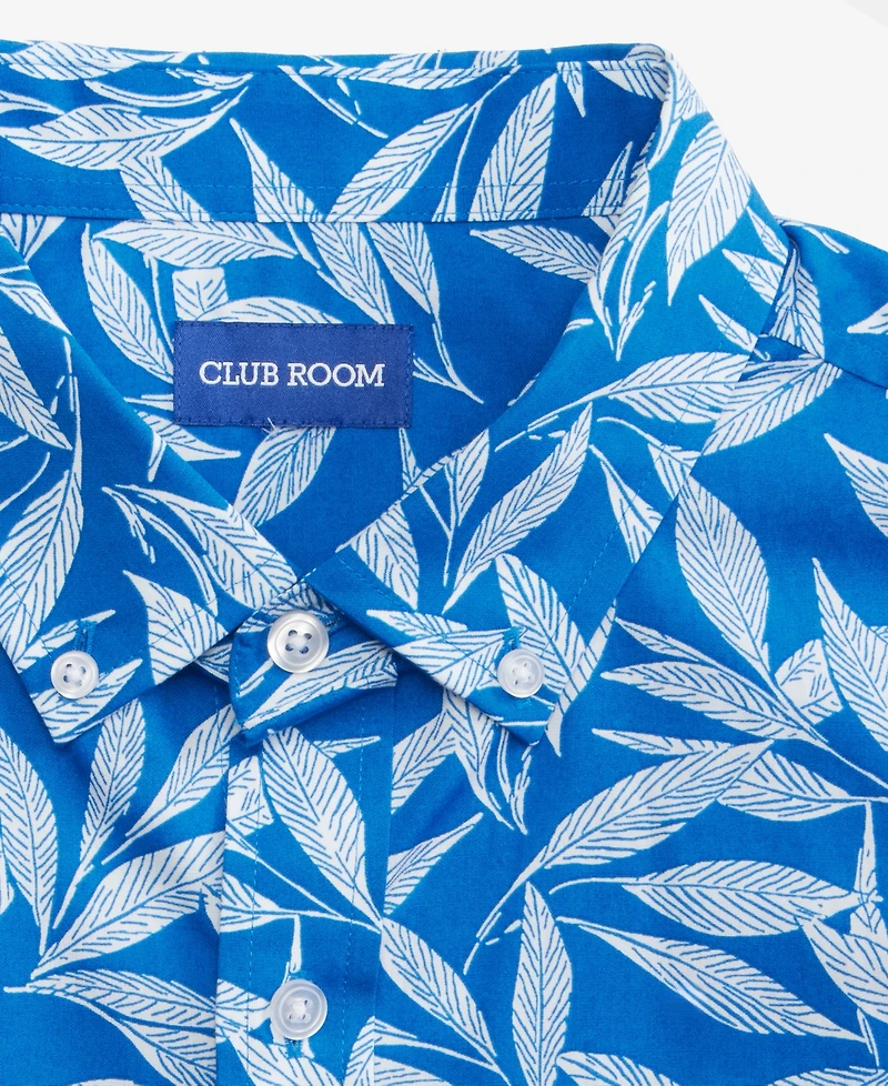 Club Room Men's Short-Sleeve Poplin Shirt, Macy's Exclusive - Floral Print