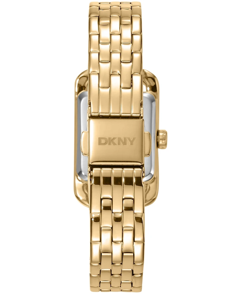 Dkny Women's Signature Shape Quartz Gold-Tone Stainless Steel Bracelet Watch 20x33mm
