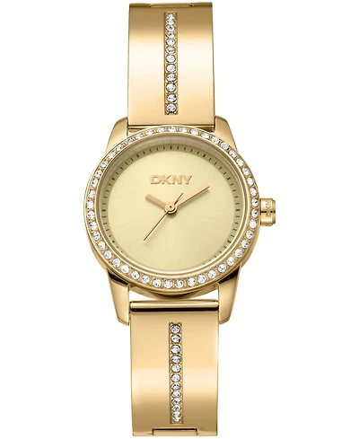 Dkny Women's Half Bangle Quartz Gold-Tone Stainless Steel Watch 28mm