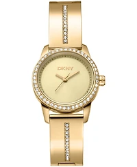 Dkny Women's Half Bangle Quartz Gold-Tone Stainless Steel Watch 28mm