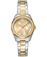 Dkny Women's Logo Quartz Two-Tone Stainless Steel Bracelet Watch 28mm Gift Set