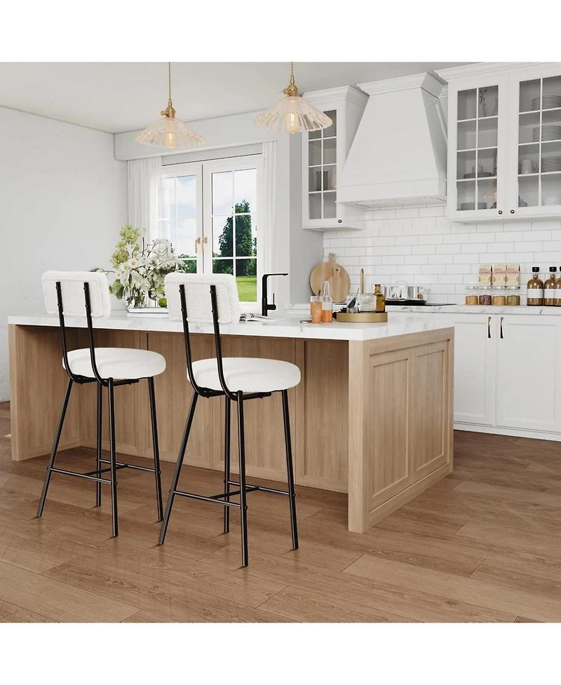 gaomon Dining Chair Modern Upholstered Bar Stools Set of 2 - Counter Height Bar Chairs for Kitchen Dining Room