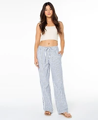Roxy Juniors' Mavericks Stripe Print Straight Leg Trousers