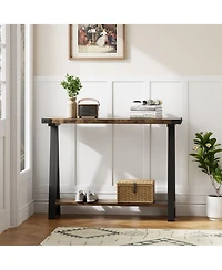 gaomon 43.3" Farmhouse Console Table with 2-Tier Storage and Metal Frame, Entryway Table for Living Room, Hallway and Behind Couch