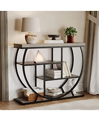 gaomon 39" Narrow Entryway Console Table with 4-Tier Storage and Half-Circle Base, for Living Room, Hallway and Foyer