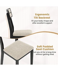 Gymax Modern Dining Chairs Set of w/Tilt Backrest Rubber Wood Legs Soft Padded Seat