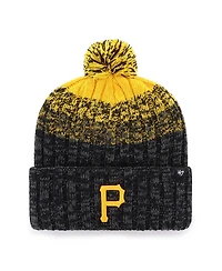 '47 Brand Men's Black Pittsburgh Pirates Cascade Cuffed Knit Hat with Pom