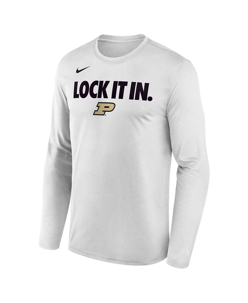 Nike Men's White Purdue Boilermakers 2026 On-Court Bench Long Sleeve T-Shirt