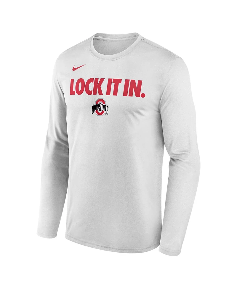 Nike Men's White Ohio State Buckeyes 2026 On-Court Bench Long Sleeve T-Shirt
