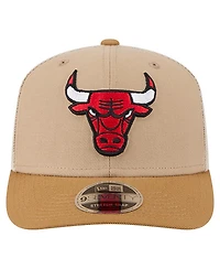 New Era Men's Tan/Light Brown Chicago Bulls Two-Tone 9SEVENTY Adjustable Trucker Hat