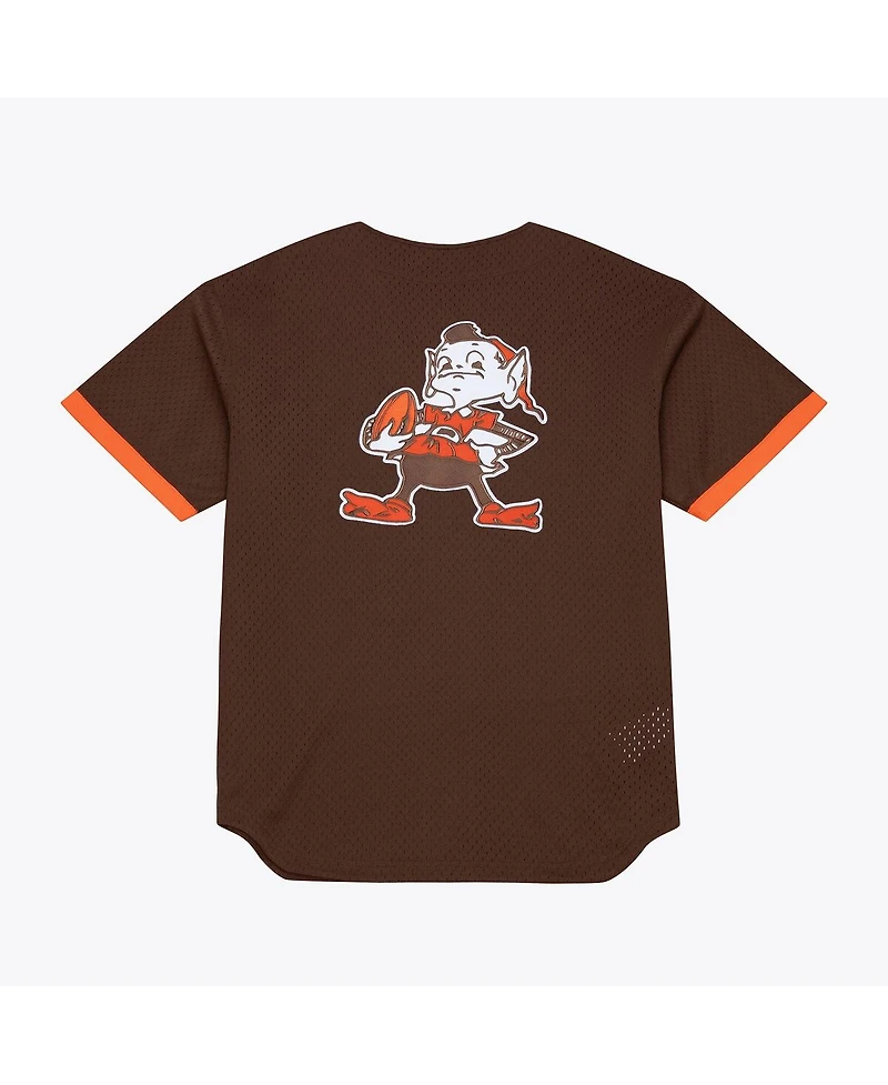 Mitchell & Ness Men's Brown Cleveland Browns Head Coach Mesh Full-Button Fashion Jersey