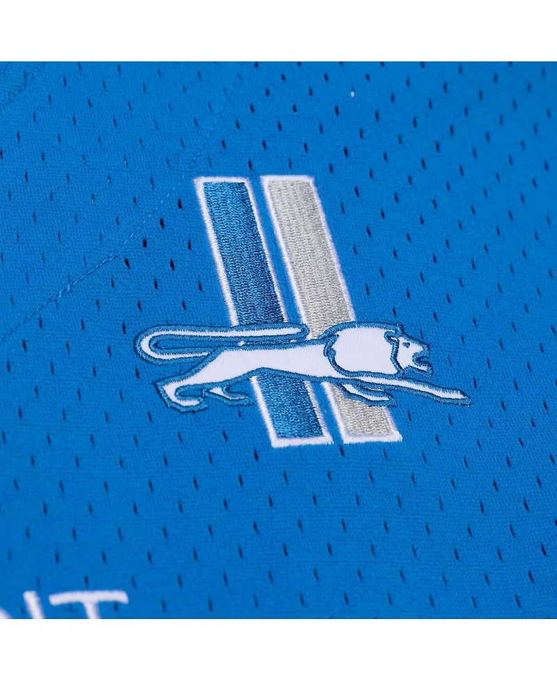 Mitchell & Ness Men's Blue Detroit Lions Head Coach Mesh Full-Button Fashion Jersey