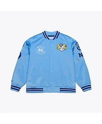 Mitchell & Ness Men's Carolina Blue North Tar Heels Double Clutch Lightweight Satin Full-Snap Jacket