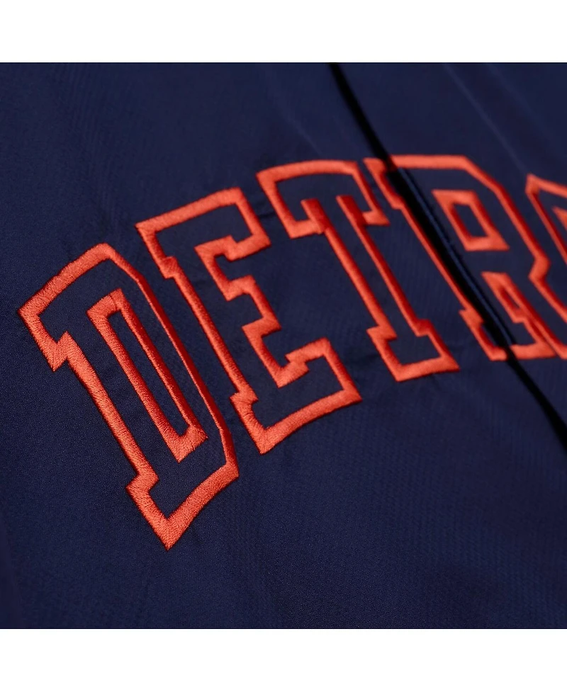 Mitchell & Ness Men's Navy Detroit Tigers Full-Snap Hooded Coaches Jacket