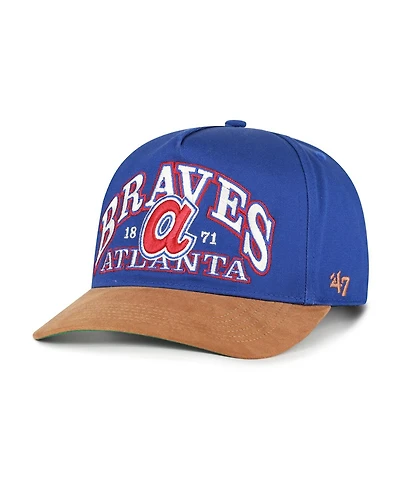'47 Brand Men's Royal/Brown Atlanta Braves Cooperstown Break Wood Suede Hitch Adjustable Hat