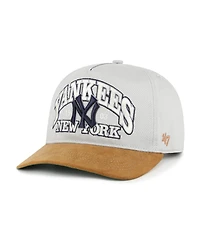 '47 Brand Men's Gray/Brown New York Yankees Cooperstown Break Wood Suede Hitch Adjustable Hat
