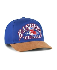 '47 Brand Men's Royal/Brown Texas Rangers Cooperstown Break Wood Suede Hitch Adjustable Hat