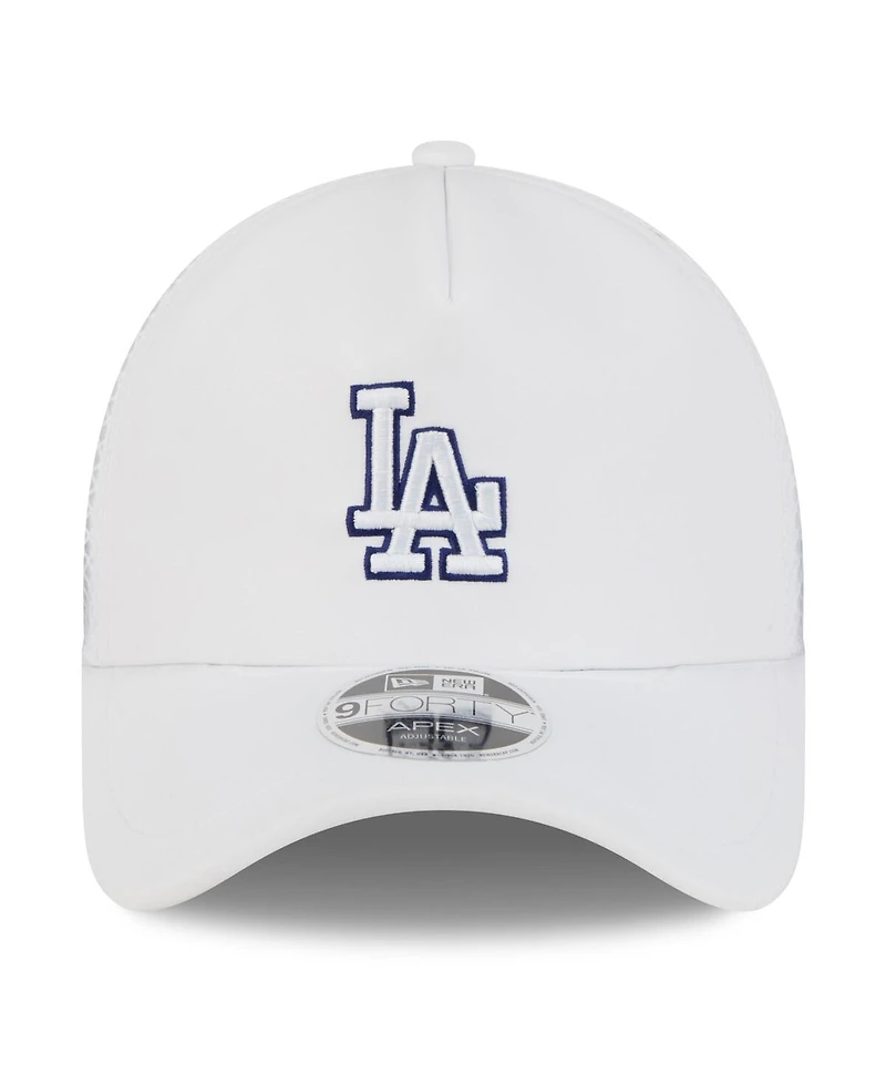 New Era Men's White Los Angeles Dodgers 2026 Batting Practice Apex 9FORTY Adjustable Trucker Hat