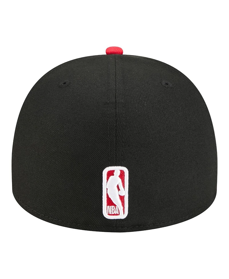 New Era Men's Black Chicago Bulls Injection Cartoon Logo A-Frame 59FIFTY Fitted Hat