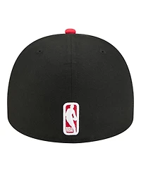 New Era Men's Black Chicago Bulls Injection Cartoon Logo A-Frame 59FIFTY Fitted Hat