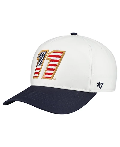 '47 Brand Men's White Denny Hamlin Flag Fill Two-Tone Team Adjustable Hitch Hat