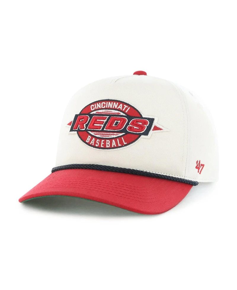 '47 Brand Big Boys and Girls Natural/Red Cincinnati Reds Frame Out Hitch Adjustable Hat