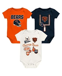 Outerstuff Baby Boys and Girls Chicago Bears Littlest Player Three-Piece Bodysuit Set