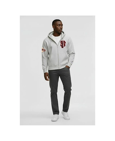 Champion Men's Gray San Francisco Giants Reverse Weave Chenille Full-Zip Hoodie