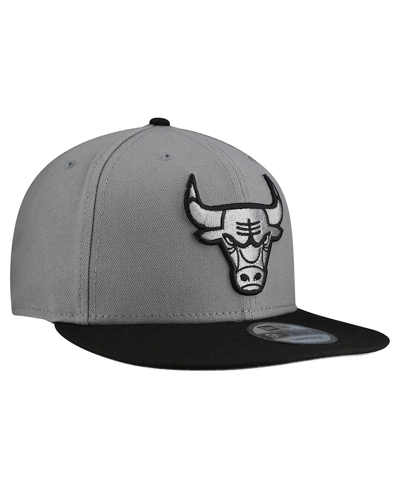 New Era Men's Gray Chicago Bulls Core Logo Storm Gray Two-Tone 9FIFTY Snapback Hat