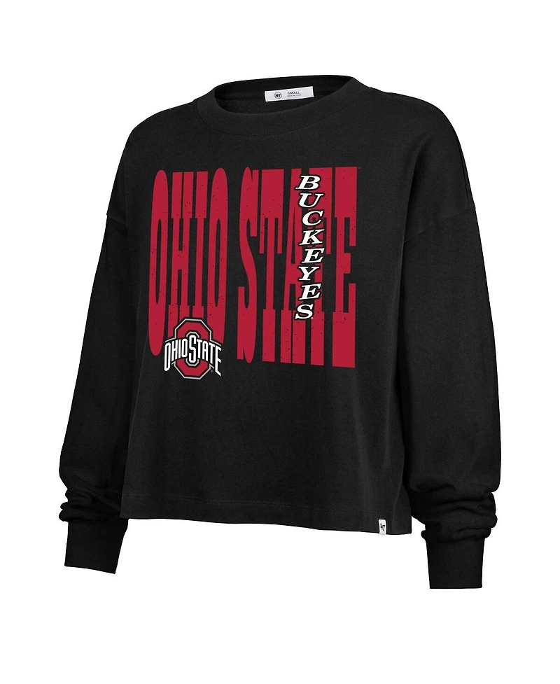 '47 Brand Women's Black Ohio State Buckeyes Stacked Sydney Long Sleeve T-Shirt