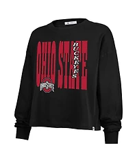 '47 Brand Women's Black Ohio State Buckeyes Stacked Sydney Long Sleeve T-Shirt