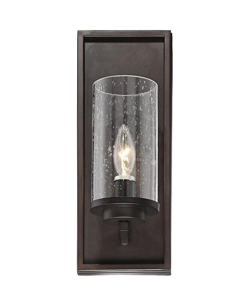 John Timberland Noble Rustic Industrial Wall Light Sconces Set of 2 Hardwired 6 3/4" Fixture Clear Seeded Glass for Bedroom House
