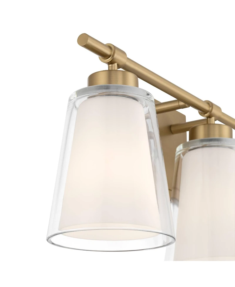 Regency Hill Abigail 21" Wide Soft Opal Glass 3-Light Bath Light