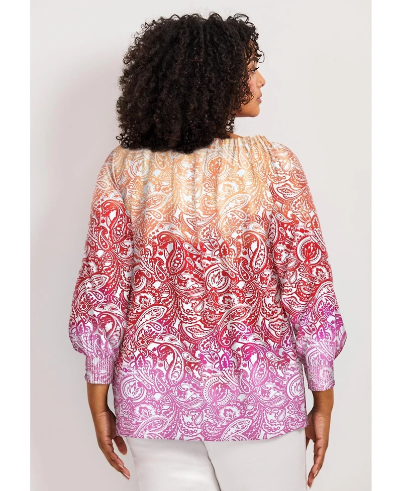 Avenue Plus Ombre Print Women's Top