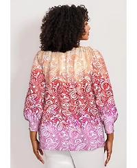 Avenue Plus Ombre Print Women's Top