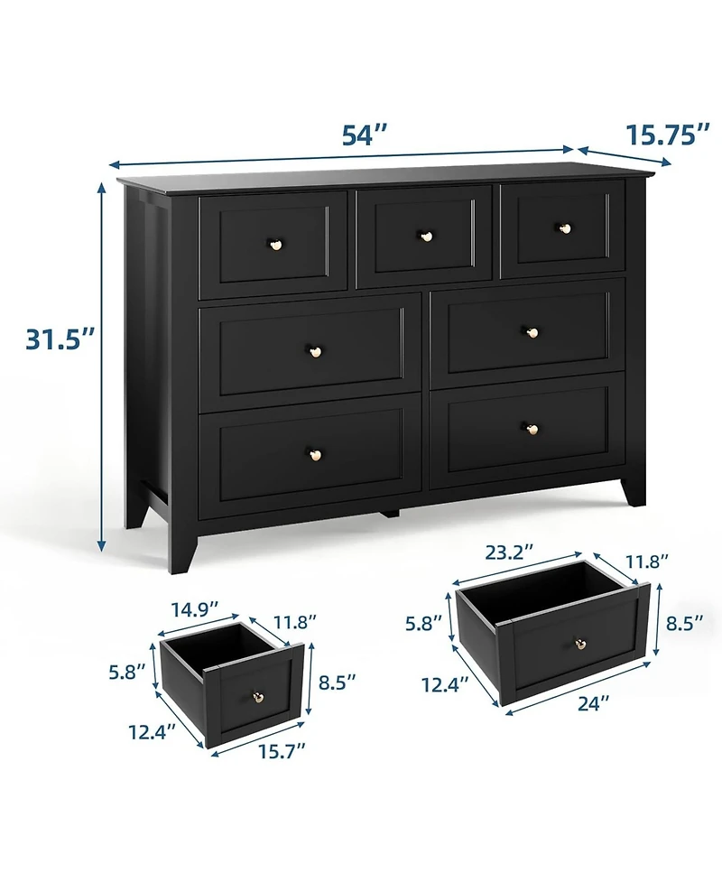 gaomon Garvee 54" Wide 7-Drawer Modern Dresser