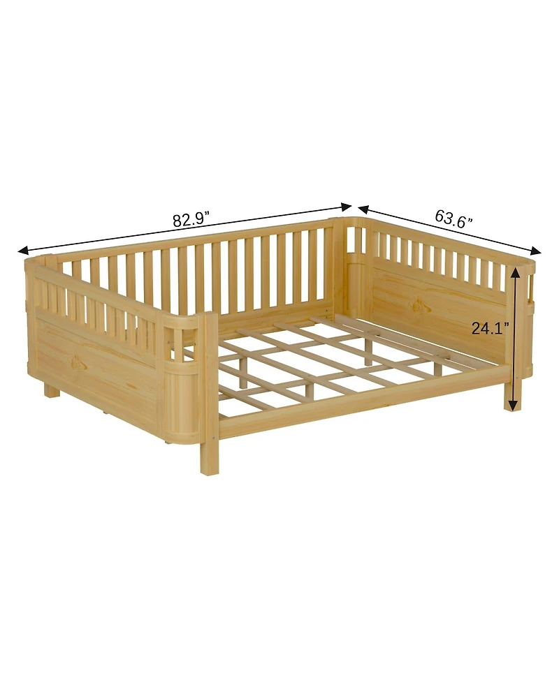 Streamdale Furniture Queen Wood Platform Bed, Low Profile