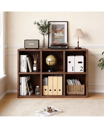Streamdale Furniture Wooden 6-Shelf Bookcase Storage Organizer