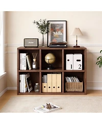 Streamdale Furniture Wooden 6-Shelf Bookcase Storage Organizer