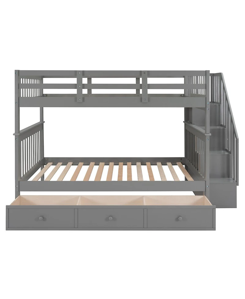 Streamdale Furniture Full/Full Bunk Bed w/ Drawer, Storage and Rail