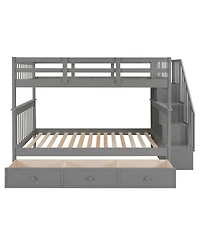 Streamdale Furniture Full/Full Bunk Bed w/ Drawer, Storage and Rail
