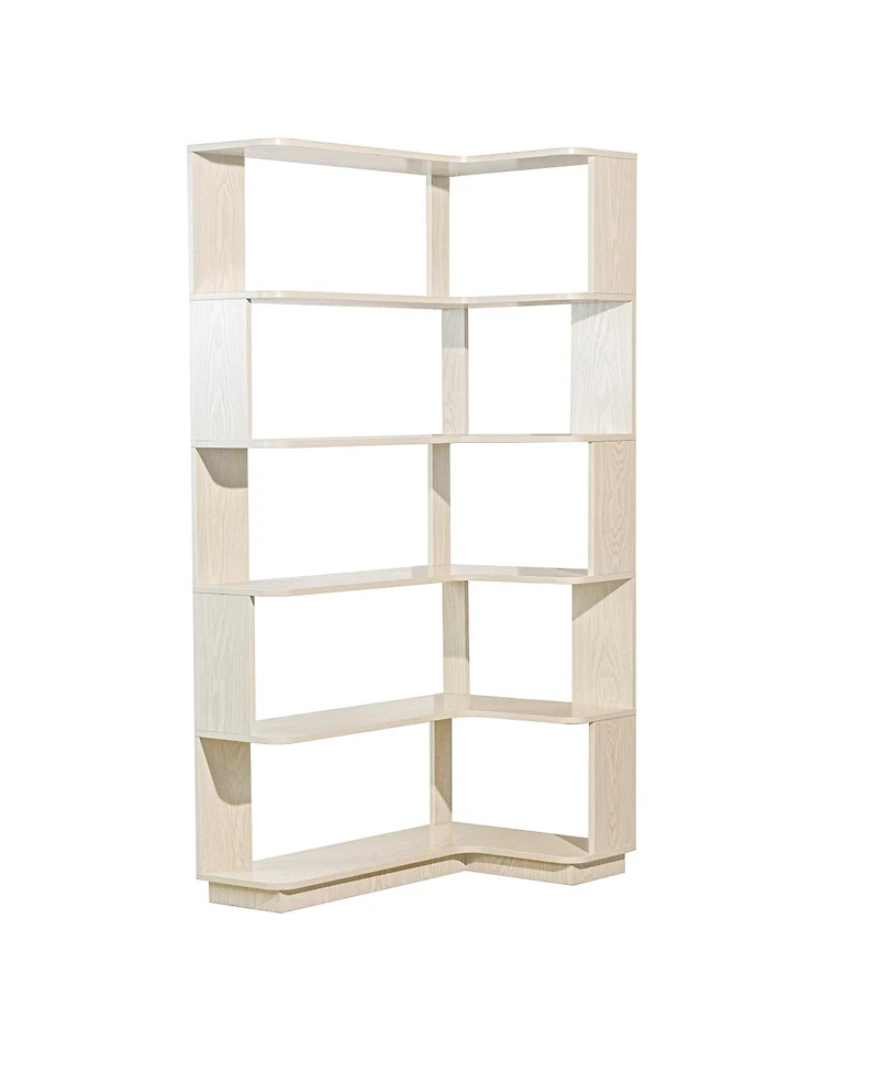 Streamdale Furniture 90cm Freestanding Corner Bookshelf with Anti-Tip Device