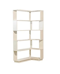 Streamdale Furniture 90cm Freestanding Corner Bookshelf with Anti-Tip Device