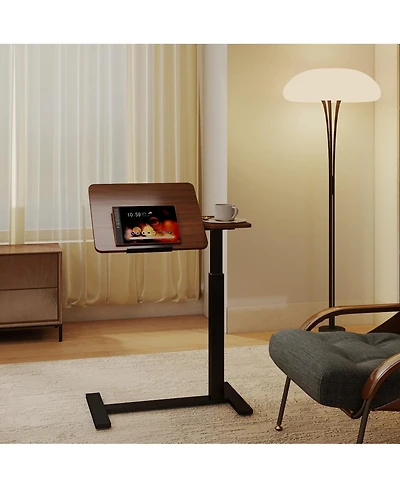 Streamdale Furniture Adjustable Rolling Overbed Desk with Flip Top