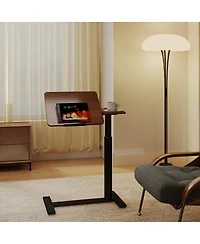 Streamdale Furniture Adjustable Rolling Overbed Desk with Flip Top
