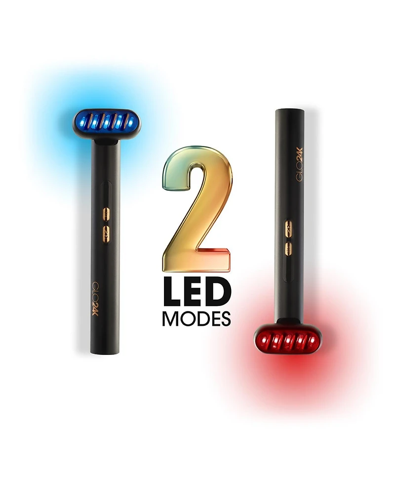 GLO24K 6-in-1 Beauty Therapy Wand for the Face, Eyes & Neck and 24K Collagen Cream