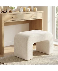 Maison Boucle 29" Upholstered Waterfall Bedroom Bench, Small Entryway Bench, 1 Pc