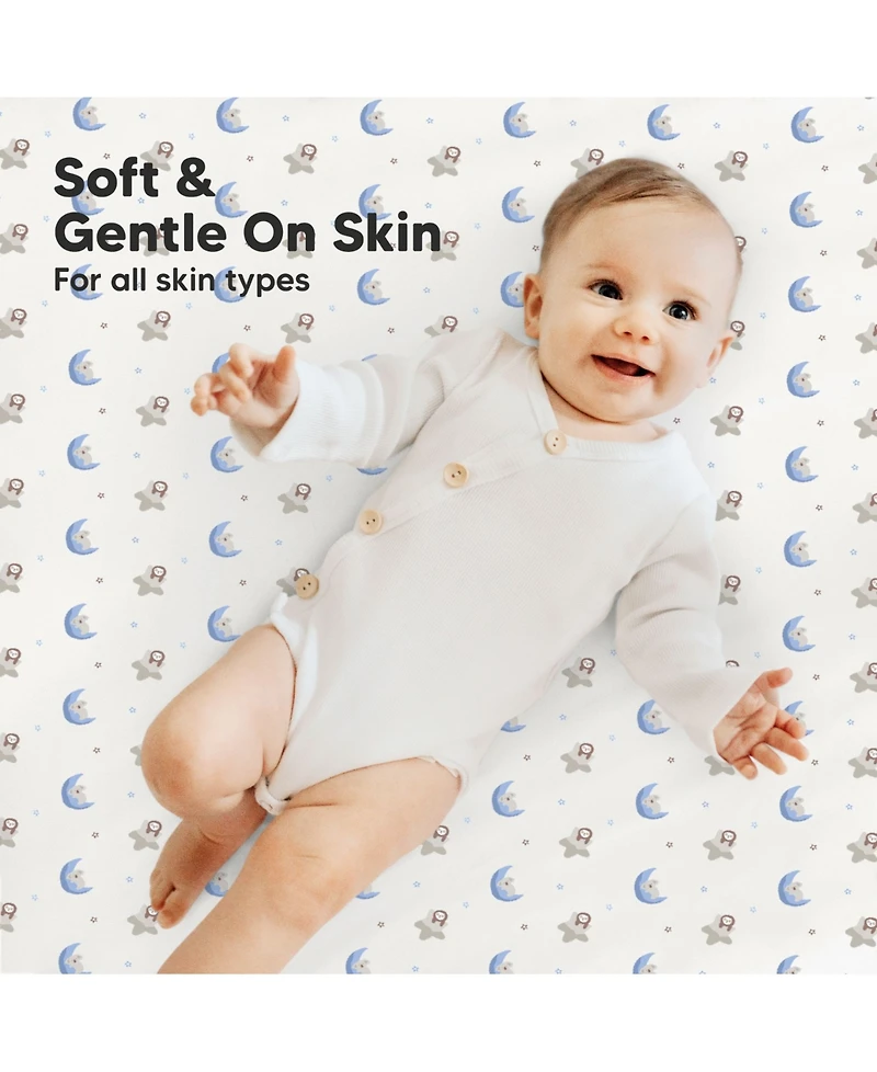 KeaBabies Mini Crib Sheets for Baby Girls, Boys, 2-Pack Soothe Pack and Play Fitted, N Mattress Sheet
